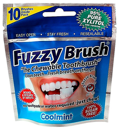 Зубная щетка Fuxxy Brush жевательная одноразовая для взрослых, 10шт