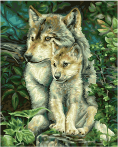 Картина по номерам Schipper «Мама-волчица» картон, 30х24 см