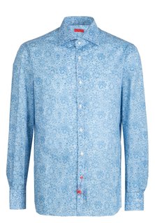 Рубашка мужская ISAIA 110457 голубая 40