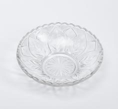 Ваза для конфет со стилизованным изображением цветка и листьев, стекло, СССР Однажды