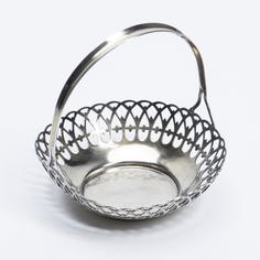 Вазочка (конфетница) с ручкой, серебро 875 пр., золочение Однажды