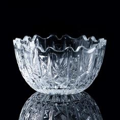 Ваза-конфетница с рельефным декором, стекло, СССР, 1970-1990 гг. Однажды