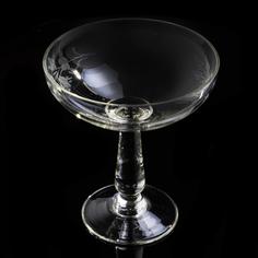 Ваза (конфетница) на ножке, украшенная цветочным декором, стекло, алмазная грань, СССР Однажды