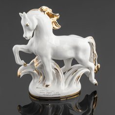Статуэтка, Raritetus, "Конь-огонь" фарфор, золочение, ЛФЗ, СССР, 1970-1990 гг. Однажды