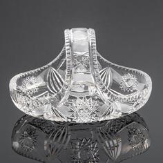 Ваза конфетница в форме корзинки, хрусталь, СССР, 1970-1990 гг. Однажды