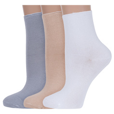 Комплект носков женских ХОХ 3-G-1423 бежевых; белых; серых 25