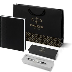 Подарочный набор: Шариковая ручка Parker PK IM MGREY BT и ежедневник черный 2127752