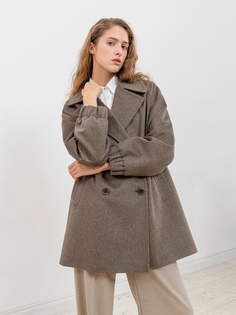 Пальто женское Pompa 1014102p10084 коричневое 48 RU