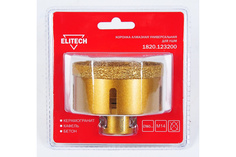 Коронка алмазная 80 мм для УШМ М14 ELITECH, 1820.123200