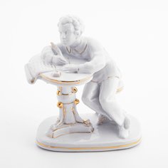 Статуэтка, Raritetus, "Юный Пушкин", фарфор, золочение, ЛФЗ, СССР, 1950-1960 гг. Однажды