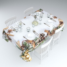 Скатерть Сирень Пряный аромат Цвет: Белый 145х220 см