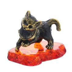 Статуэтка с янтарем «Игривый котик с бантиком» Russia The Great