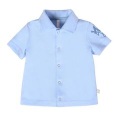 Рубашка для мальчиков Мамуляндия 21-1015-3 База голубой 80