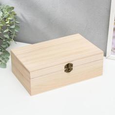 Шкатулка дерево под роспись "Сундук с ящиком" 8,5х24х15 см No Brand