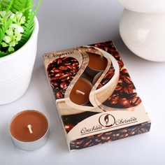 Набор чайных свечей ароматизированных Эспрессо, 12 г, 6 штук No Brand