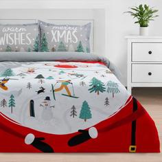 Комплект: пододеяльник и 2 наволочки Warm wishes 175*215 см, 50*70 см - 2 шт, 100% хлопок No Brand