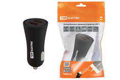 Автомобильное зарядное устройство, АЗУ 2, 2,1 А, 2 USB, черный, TDM SQ1810-0202