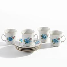 Кофейный сервиз, Raritetus, пар на 4 персоны, фарфор, деколь, Польша, 1967-1973 гг. Однажды