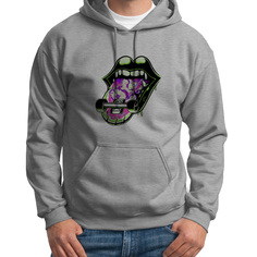 Худи унисекс CoolPodarok Губы скейтборд во рту белое 48 RU