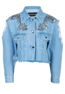 Джинсовая куртка женская MARCO BOLOGNA 99549 голубая 40 IT