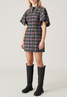 Платье женское GANNI 130955 черное 36 IT