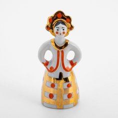 Статуэтка "Матрешка-невеста", фарфор, роспись, золочение, ДФЗ Дулево, СССР, 1968-1991 гг. Однажды