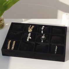 Подставка для часов, браслетов, 12 шт, 35*24*5 см, цвет чёрный No Brand