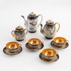 Сервиз чайный "Белый дракон" на 4 персоны, фарфор, золочение, Япония, 1940-1955 гг. Однажды