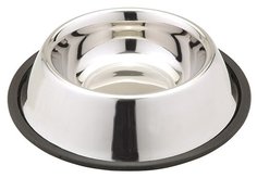 Миска для кошек и собак ANKUR металлическая резиновое основание, 1,50л