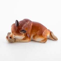 Статуэтка, Raritetus, "Бурый медведь с сотами", фарфор, роспись, ЛФЗ, СССР, 1986-1991 гг. Однажды