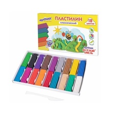 Пластилин классический ЮНЛАНДИЯ "ВЕСЁЛЫЙ ШМЕЛЬ", 18 цветов, 360 грамм, стек, 106432
