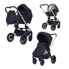 Коляска универсальная 3 в 1 Mowbaby Zoom PU gold black