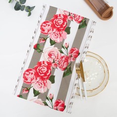 Полотенце 35х60 см, Полоса, лен, вафля, 160 гр/м2, хлопок 100% No Brand