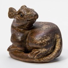 Статуэтка (окимоно) "Крыса", дерево, резьба, тонировка, Япония, 1940-1950 гг. Однажды
