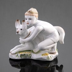 Статуэтка, Raritetus, "Юный пограничник с собакой", фарфор, ЛФЗ, СССР, 1950-1955 гг. Однажды