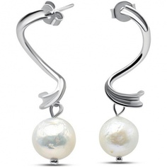 Серьги с жемчугом из серебра Silver wings 022043423a