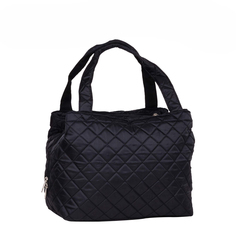 Дорожная сумка женская Polar П7077 черная, 30x36x24 см