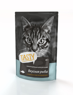 Влажный корм для кошек TASTY , рыба в желе, 85г