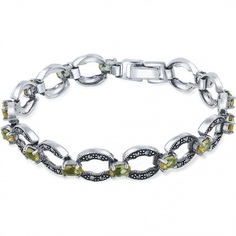 Браслет с марказитами и султанитами из серебра Silver wings 040198-39 19,5