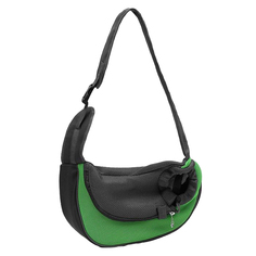 Сумка-переноска Пижон с креплением для ошейника, 41 х 11 х 26 см, зёленая