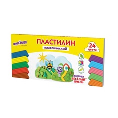 Пластилин классический ЮНЛАНДИЯ "ВЕСЁЛЫЙ ШМЕЛЬ", 24 цвета, 480 грамм, стек, 106433