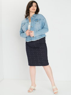 Джинсовая куртка женская SAMOON by GERRY WEBER 830020-21455-8979 голубая 52 EU