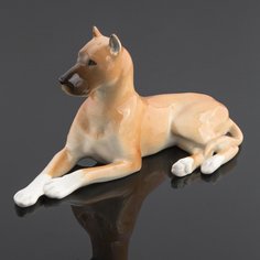 Статуэтка, Raritetus, "Дог", фарфор, аэрография, роспись, ЛФЗ, СССР, 1992-2006 гг. Однажды