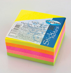 Стикеры, 38x38 мм, 36 листов, 5 неоновых цветов Centrum