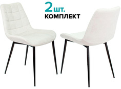 Стул для кухни Бюрократ KF-6/VELV20_2 молочный, ткань, комплект 2шт, на ножках
