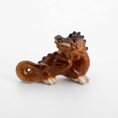 Статуэтка миниатюрная "Дракон", фарфор, роспись, ЛФЗ, СССР, 1970-1991 гг. Однажды