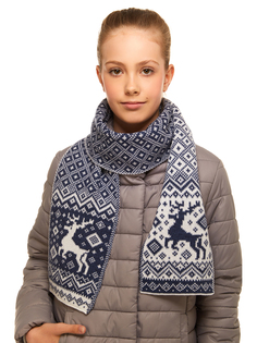 Шарф детский Scandica Reindeers темно-синий One Size