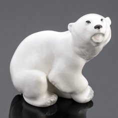 Статуэтка, Raritetus, "Белый медвежонок", фарфор, "ЛФЗ", СССР, 1960-1970 гг. Однажды