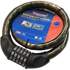 Велозамок тросовый с кодом 100см TBS Tonyon TY228 - Черный