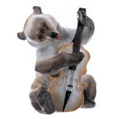 Статуэтка "Медведь с контрабасом" фарфор, Б.Я.Воробьев, И. И.Ризнич, СССР, 1950-1960 Однажды